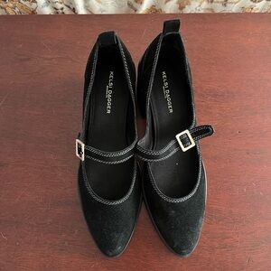 NWOT Kelsi Dagger black suede Mary Jane shoes.  Never worn.